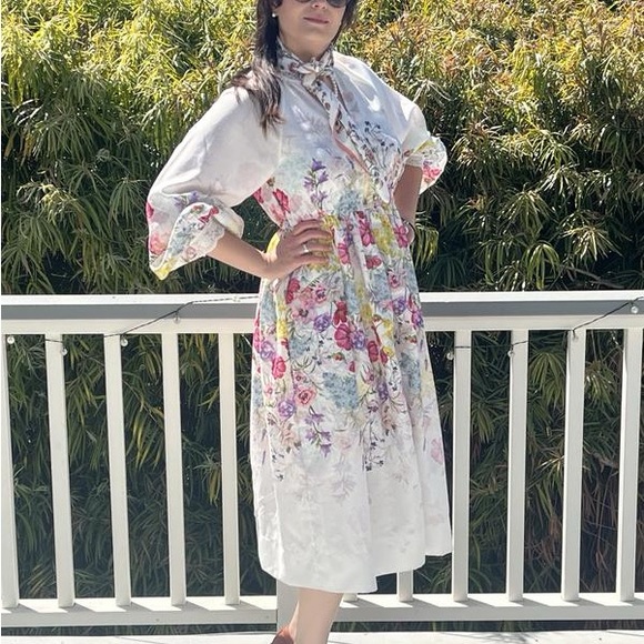 NWT | Let Me Be Long-Sleeve V-Neck Floral
A-Line Midi Dress Size 2X - Picture 9 of 11